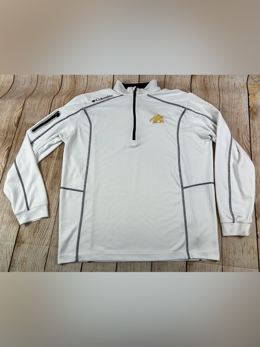 Columbia Golf Anheuser-Busch 1/4 Zip Pullover White Size Large